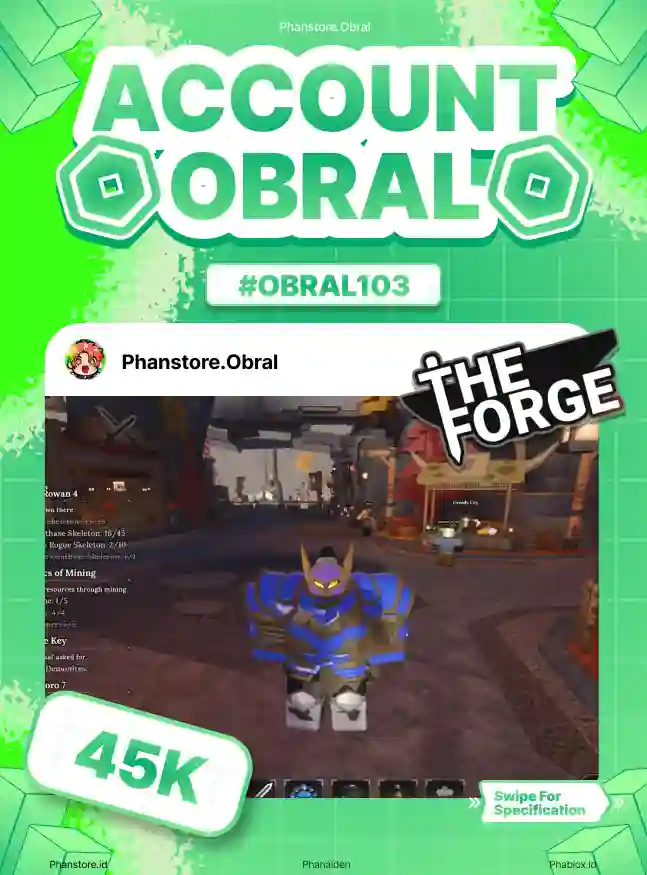 THE FORGE (ARCANE PICKAXE + LV 78)  Murah