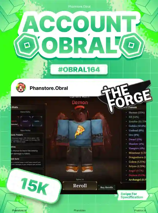 THE FORGE (DEMONIC + ARCANE PICKAXE + RACE DEMON)  Murah