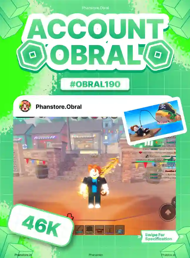 FISH IT (ELEMENTAL + LV 439)  Murah