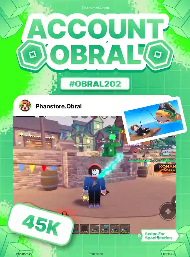 FISH IT (ELEMENTAL + LV 500 + KRAKEN)  Murah