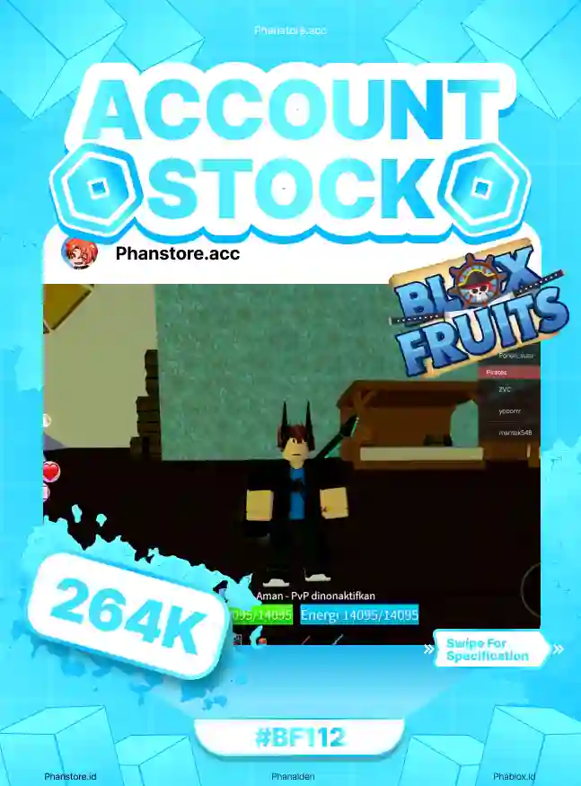 BLOX FRUIT (LV 2728 + GP FRUIT NOTIFER + DARK BLADE + 2× MASTERY)  Murah