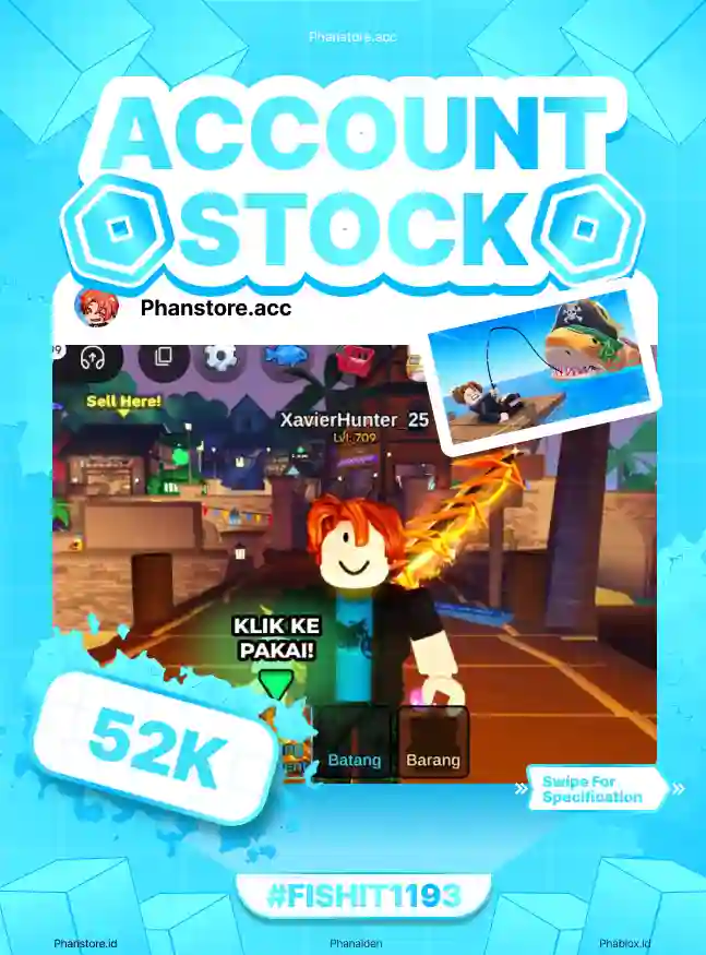 FISH IT (ELEMENTAL + LV 709 + 118M)  Murah